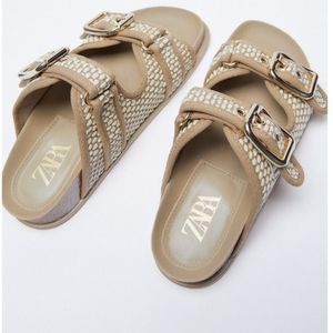 ***SALE***ZARA Buckled Fabric Flat Sandal